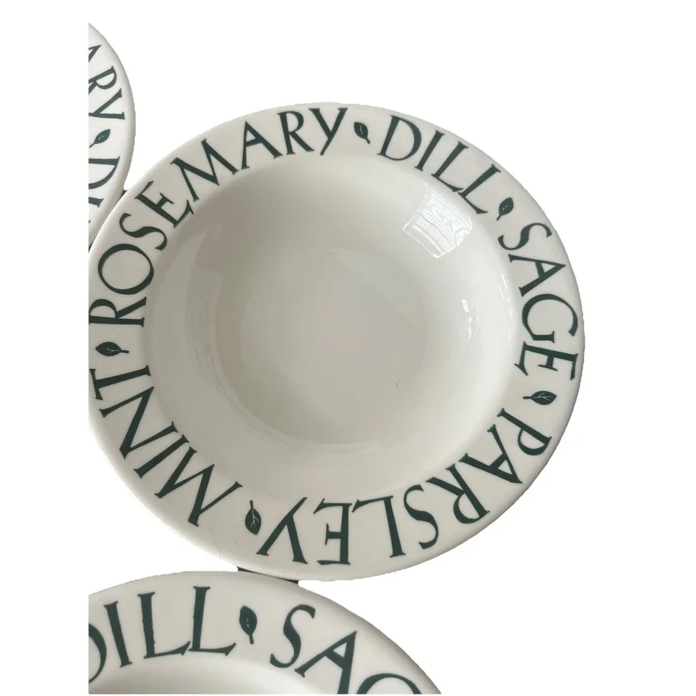 Set Of 4 Pier 1 herbs soup bowl sage parsley mint rosemary Dill